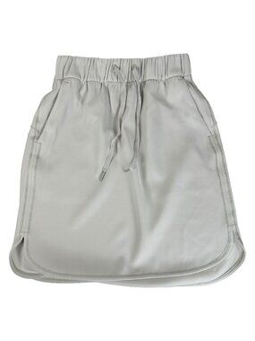 Lululemon On The Fly Skirt Womens Size 4 Cream Drawstring Athletic Casual